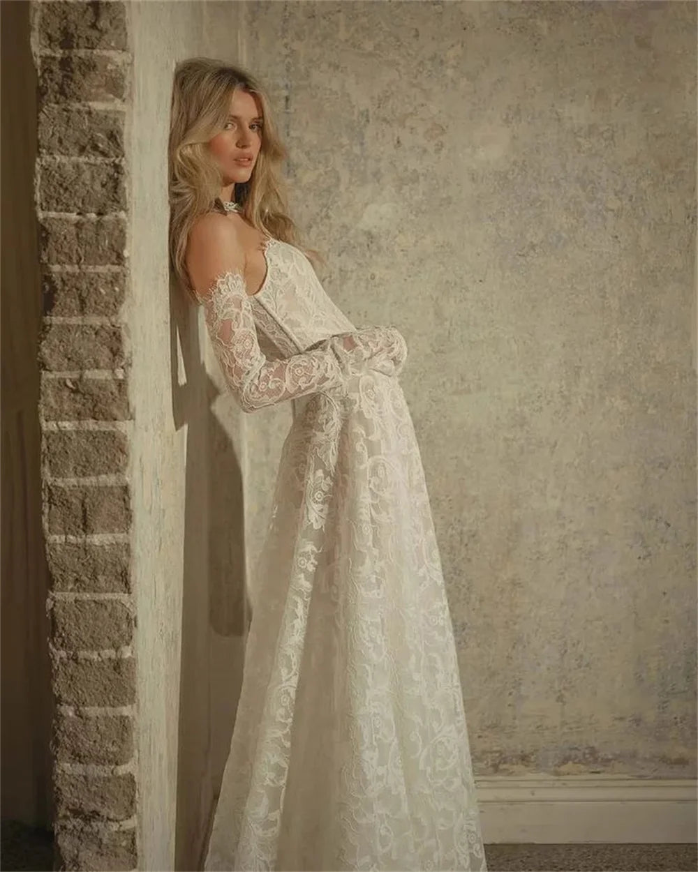 VESTIDO DE NOIVA EM RENDA COM CORSET MODELO CLAUDIA