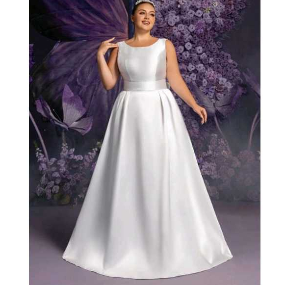 VESTIDO DE NOIVA COM DECOTE NAS COSTAS SEM MANGAS