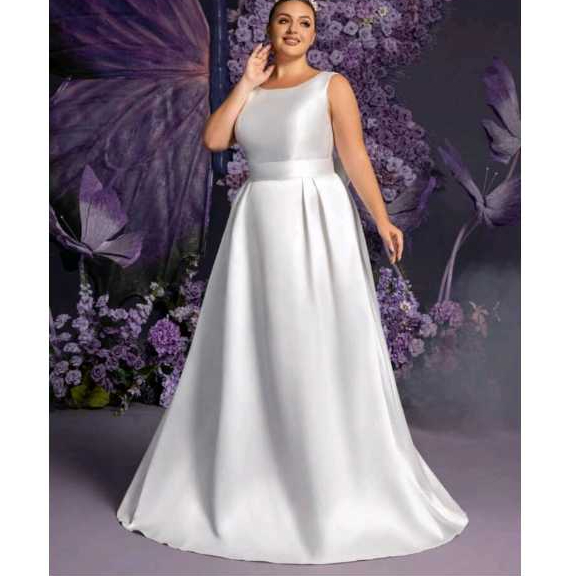 VESTIDO DE NOIVA COM DECOTE NAS COSTAS SEM MANGAS