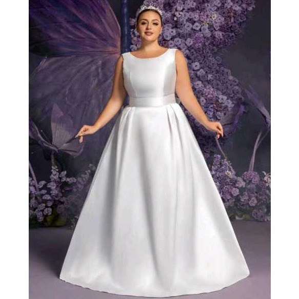 VESTIDO DE NOIVA COM DECOTE NAS COSTAS SEM MANGAS