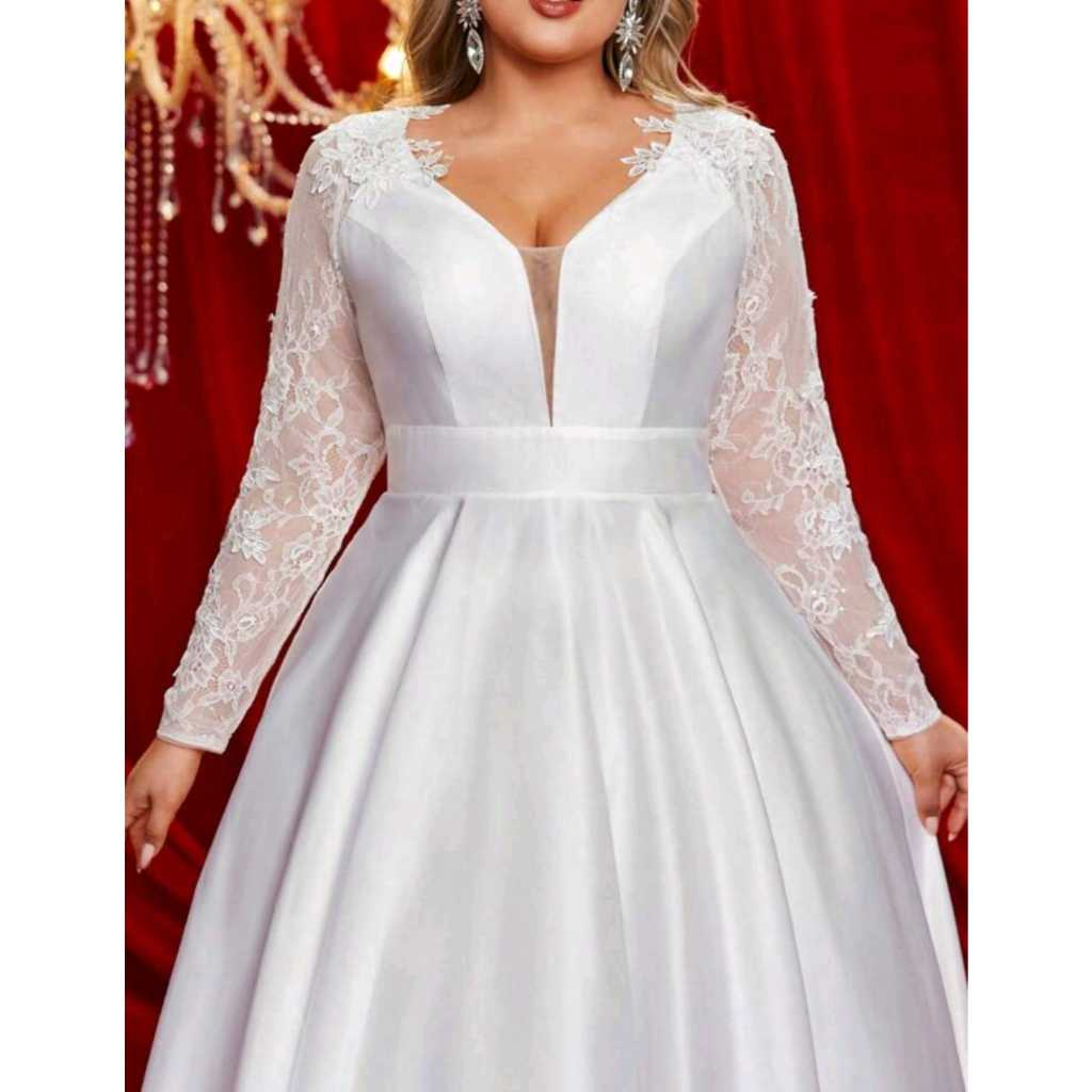 VESTIDO DE NOIVA MANGA LONGA COM RENDA