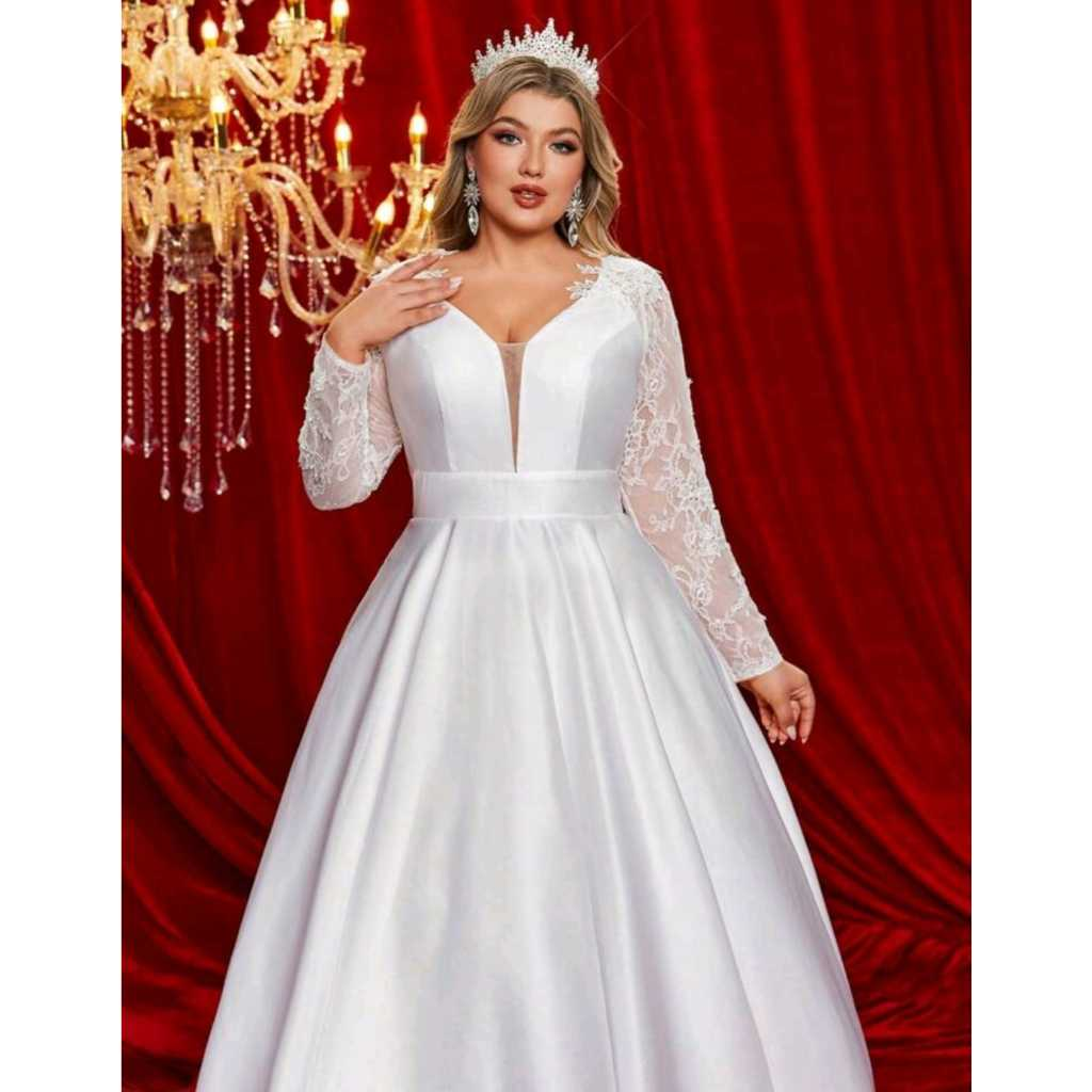VESTIDO DE NOIVA MANGA LONGA COM RENDA