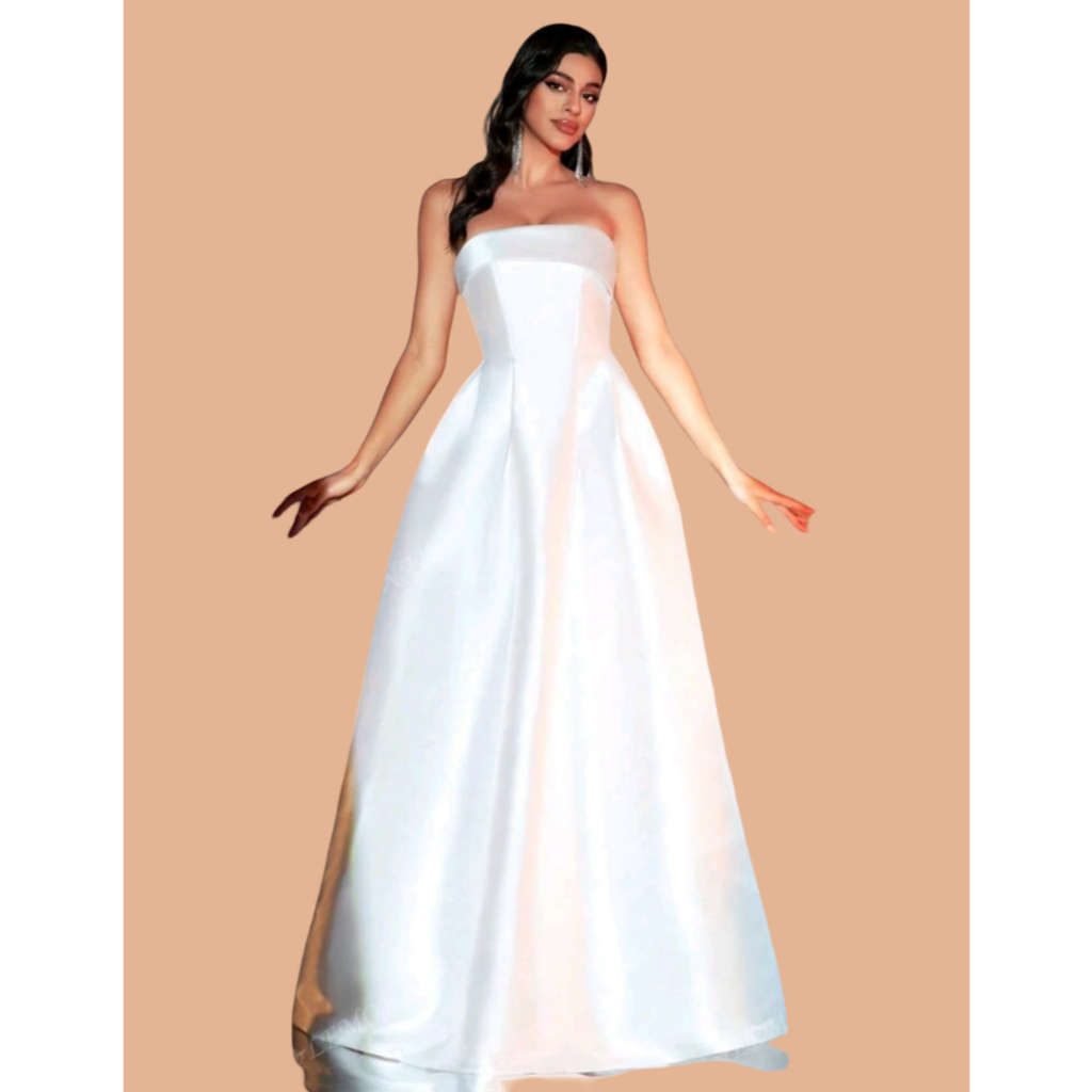 VESTIDO DE NOIVA SIMPLES TOMARA QUE CAIA LONGO