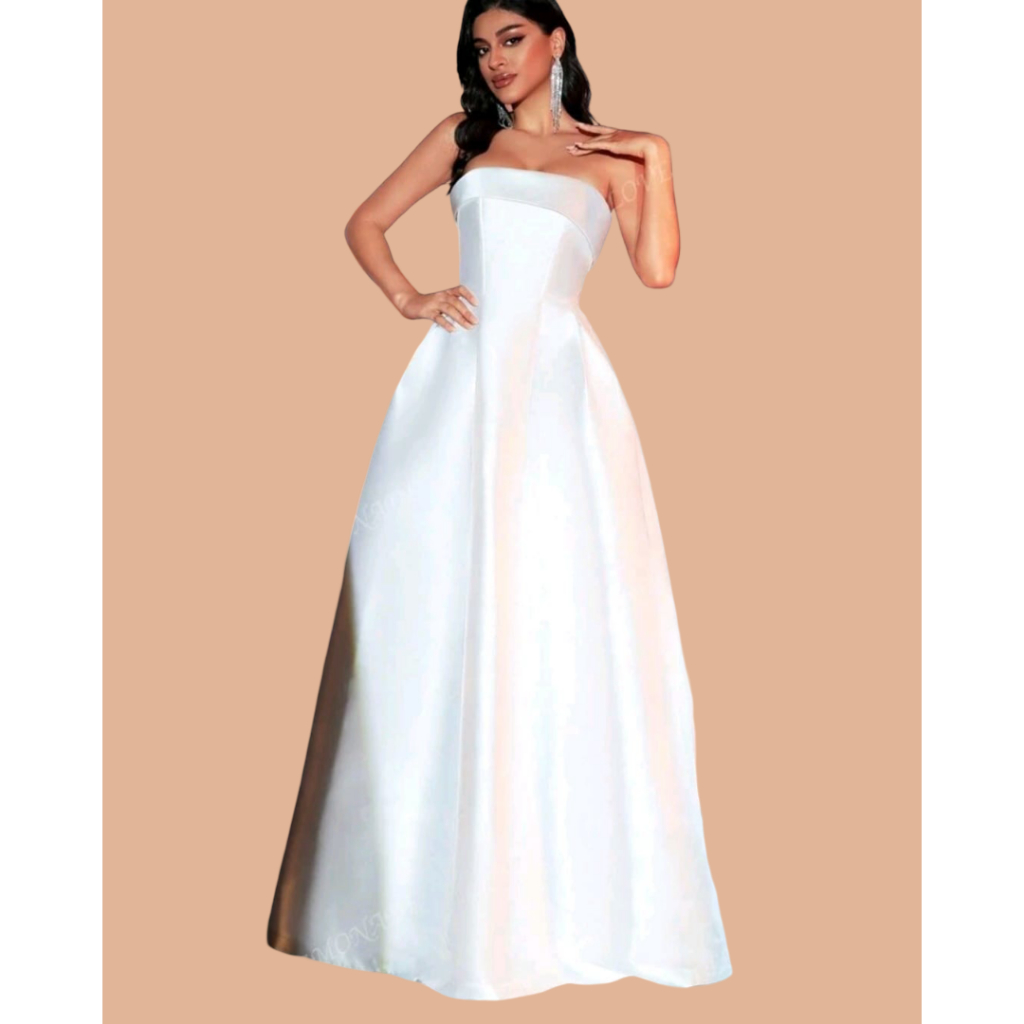 VESTIDO DE NOIVA SIMPLES TOMARA QUE CAIA LONGO