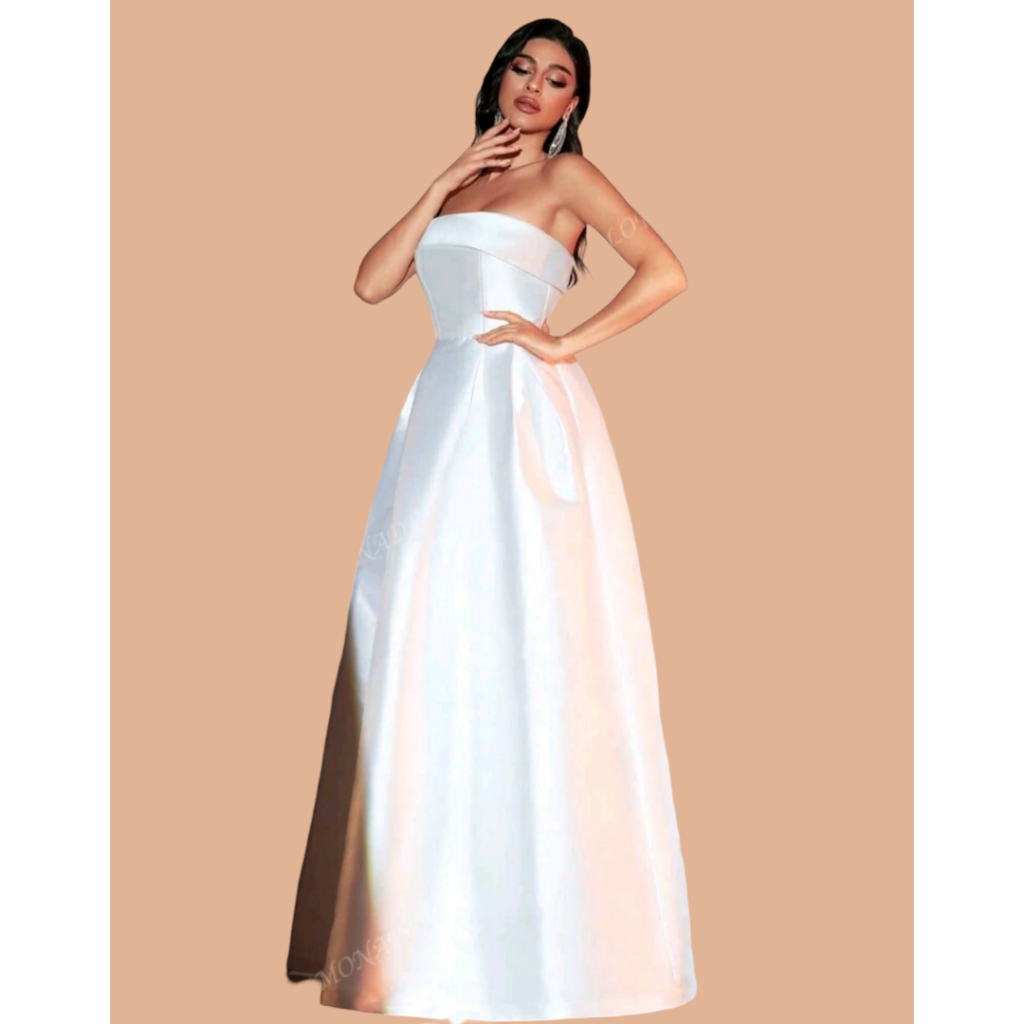 VESTIDO DE NOIVA SIMPLES TOMARA QUE CAIA LONGO