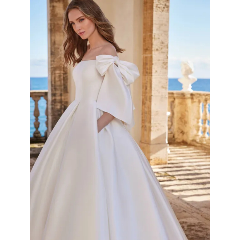 VESTIDO DE NOIVA PRINCESA COM ALÇAS DE AMARRAR
