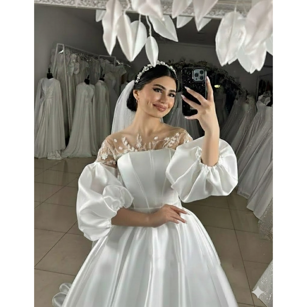 VESTIDO DE NOIVA OMBRO A OMBRO COM RENDA
