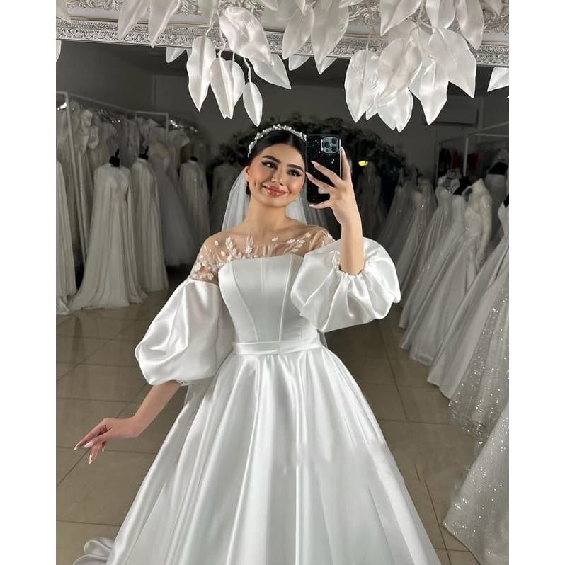 VESTIDO DE NOIVA OMBRO A OMBRO COM RENDA