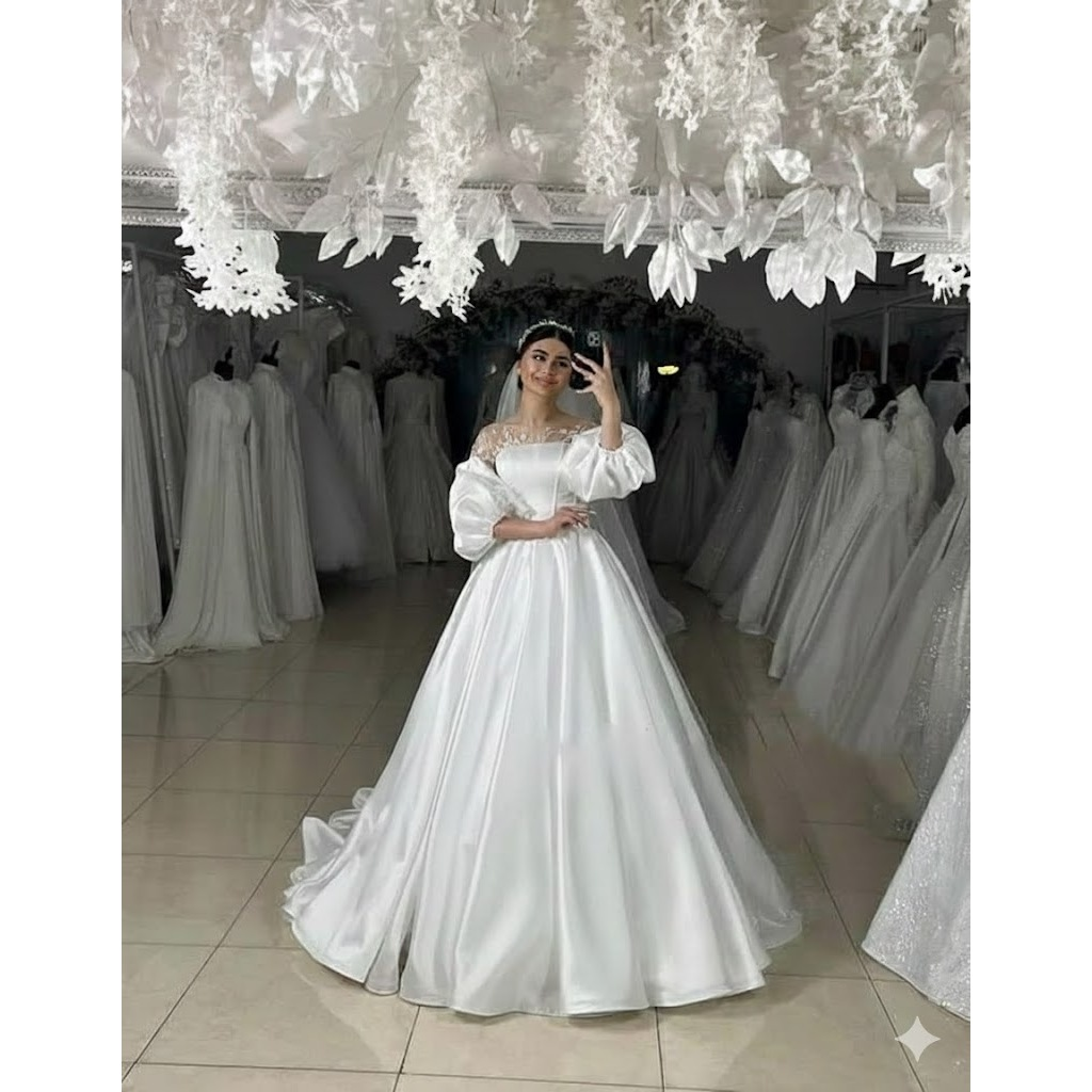 VESTIDO DE NOIVA OMBRO A OMBRO COM RENDA