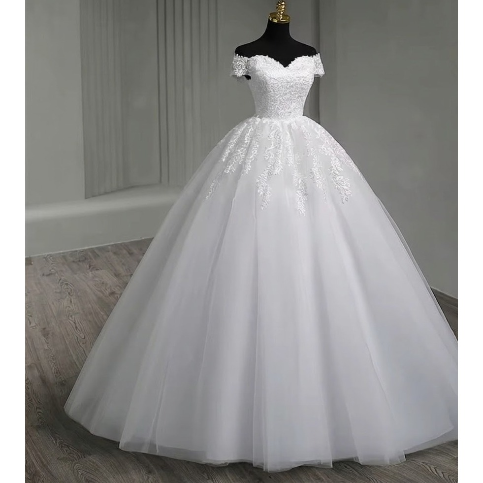 VESTIDO DE NOIVA COM ALÇA OMBRO A OMBRO MODELO LUNA