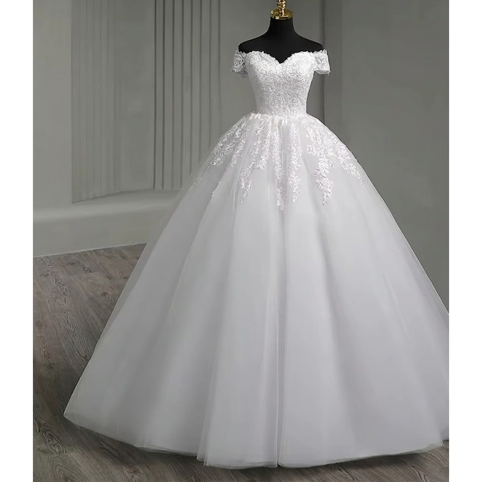 VESTIDO DE NOIVA COM ALÇA OMBRO A OMBRO MODELO LUNA
