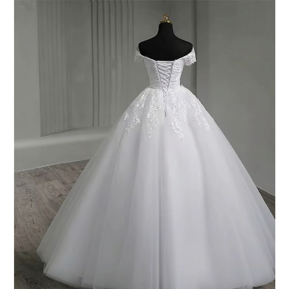VESTIDO DE NOIVA COM ALÇA OMBRO A OMBRO MODELO LUNA
