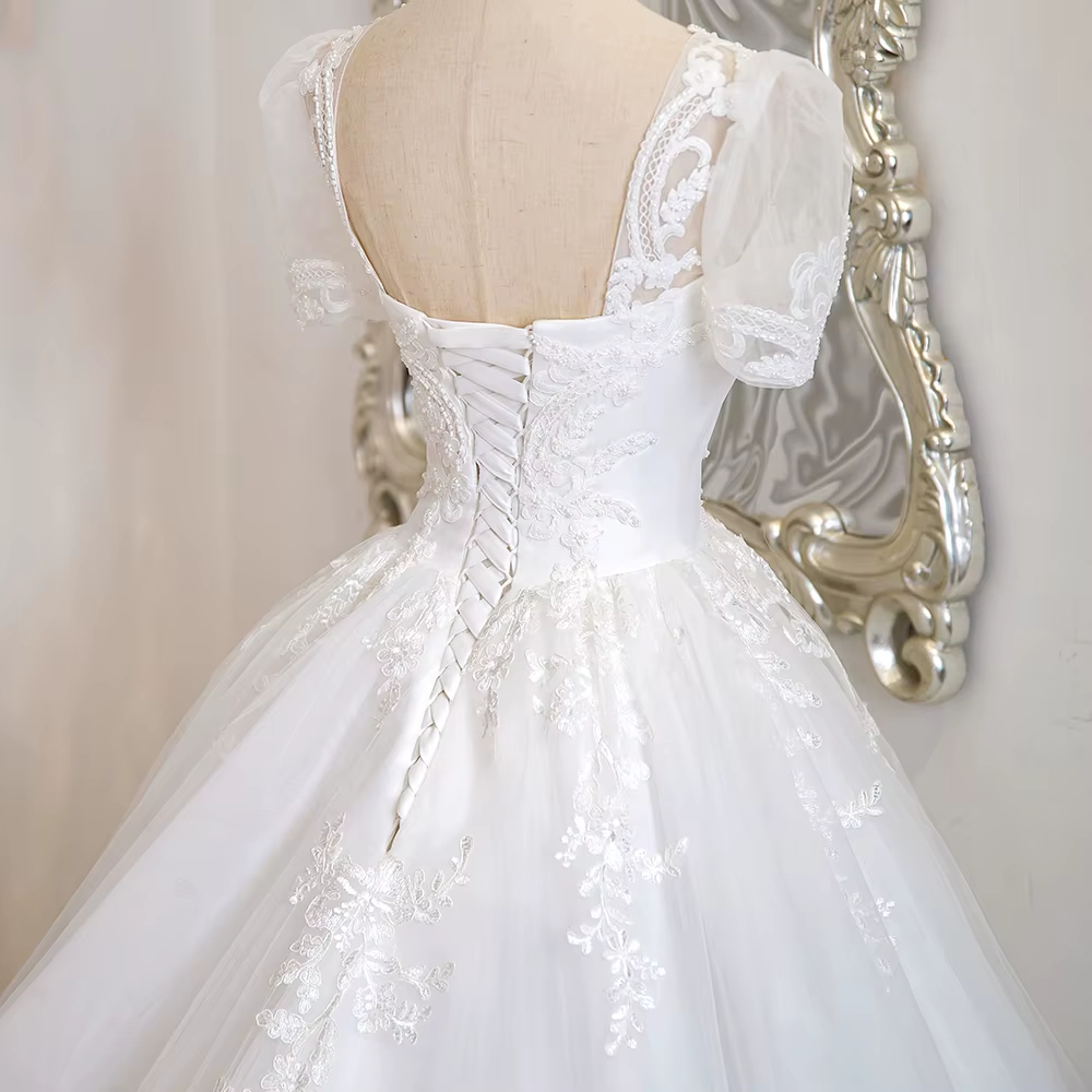 VESTIDO DE NOIVA COM RENDA E MANGA MODELO BRUNA